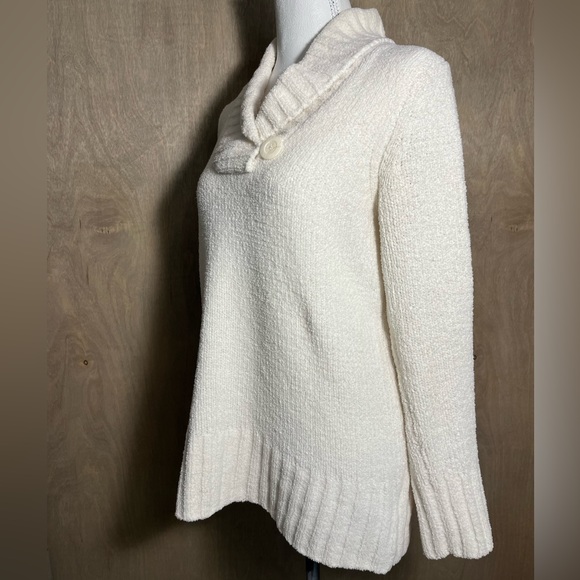 Merona Shawl Collar Cream Chenille Sweater - Picture 4 of 6